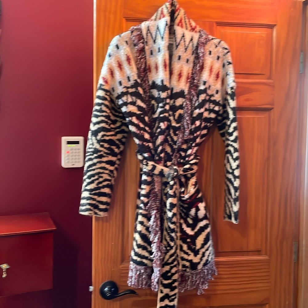 Anthropologie fringe pattern cardigan